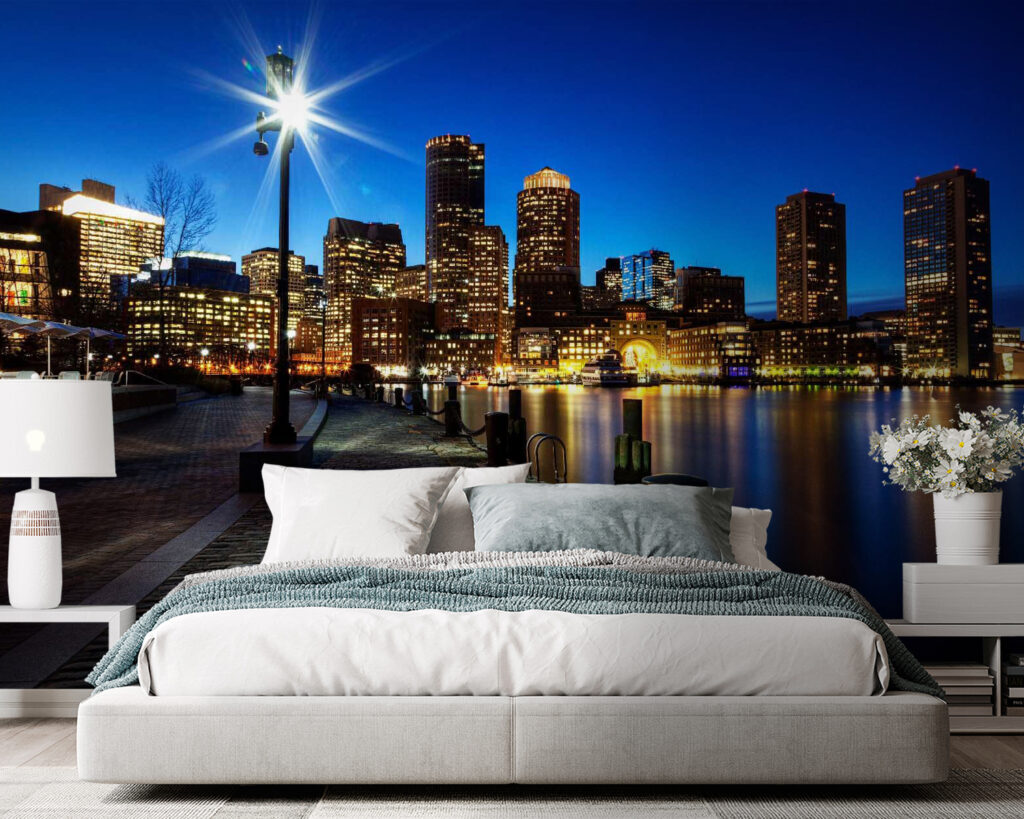 City skyline at night with a body of water u54624pib105m 1024x819 - City skyline at night with a body of water - tegory