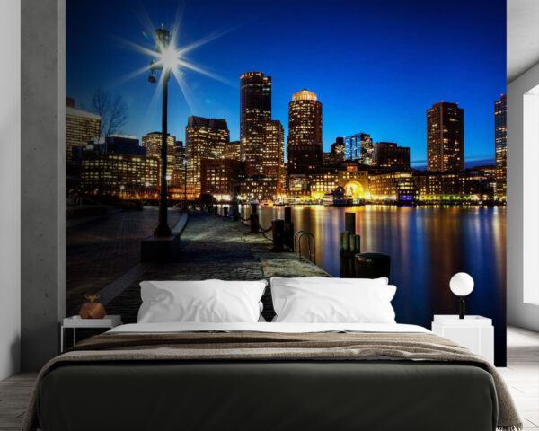 City skyline at night with a body of water u54624pib84 600x480 - City skyline at night with a body of water - tegory