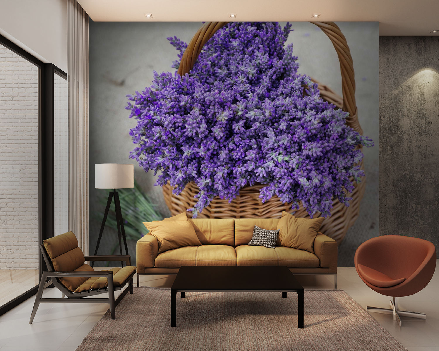 u53896pig28m - Basket of purple flowers - tegory