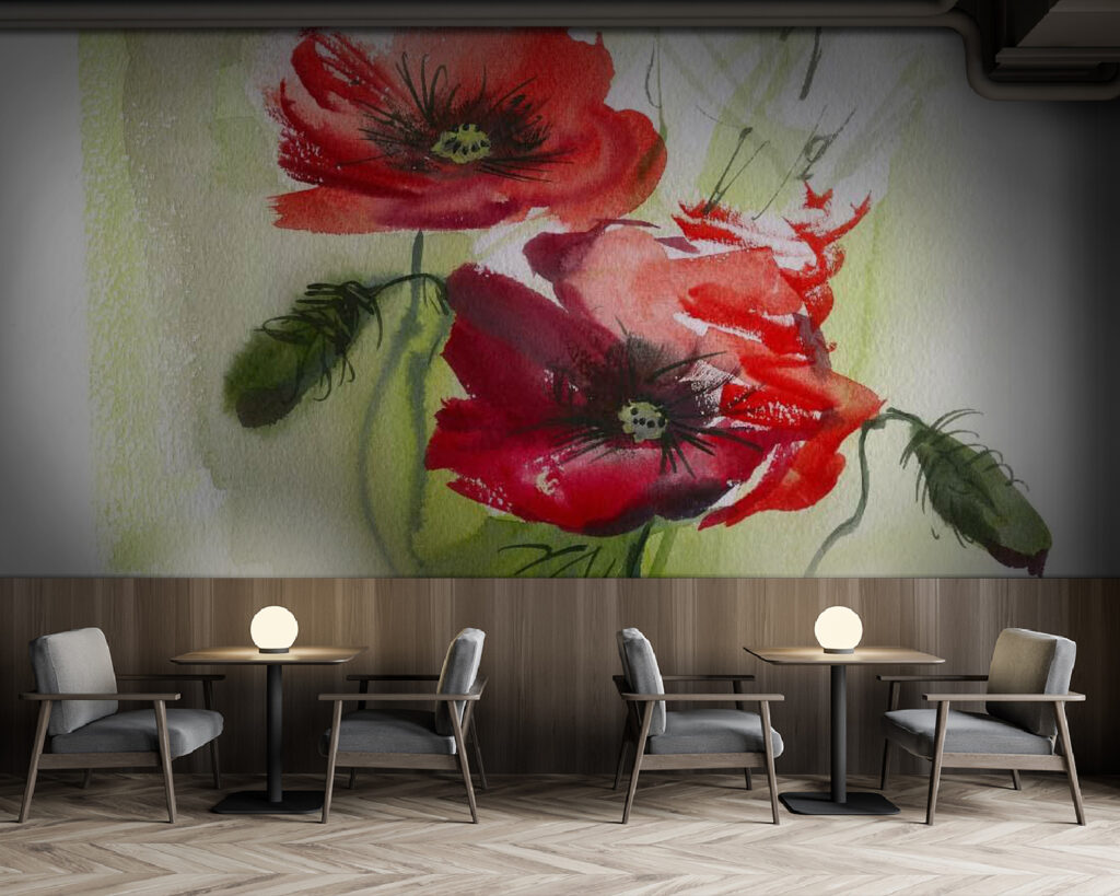 Painting of red flowers Painting of red flowers