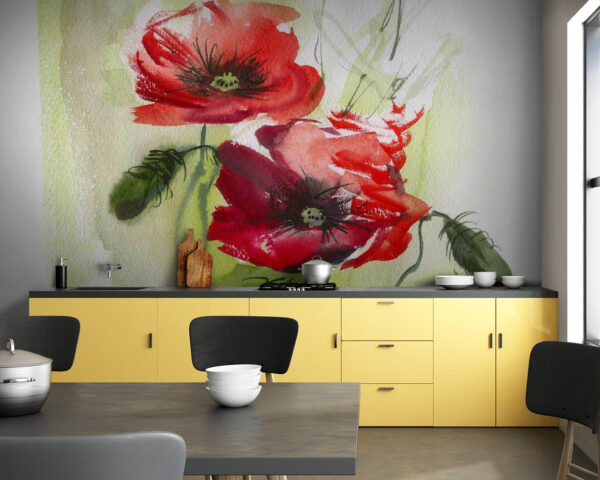 Painting of red flowers Painting of red flowers