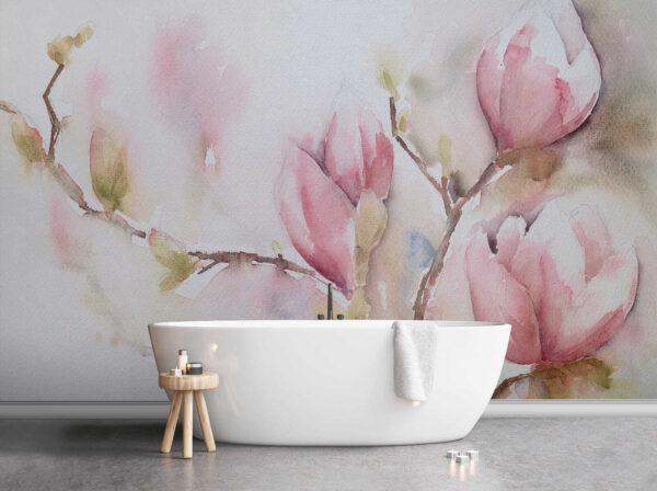 Watercolor painting of pink flowers Watercolor painting of pink flowers