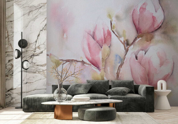Watercolor painting of pink flowers Watercolor painting of pink flowers