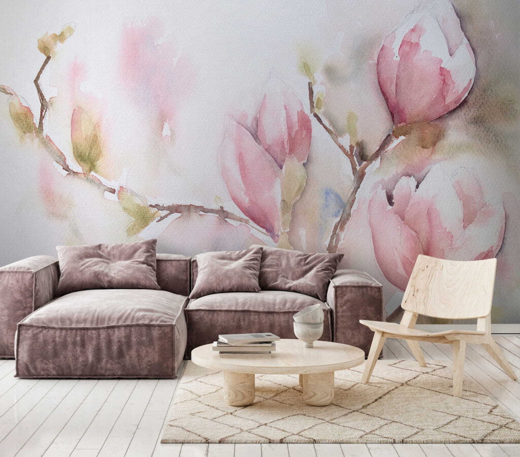 Watercolor painting of pink flowers Watercolor painting of pink flowers