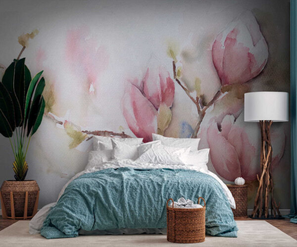 Watercolor painting of pink flowers Watercolor painting of pink flowers