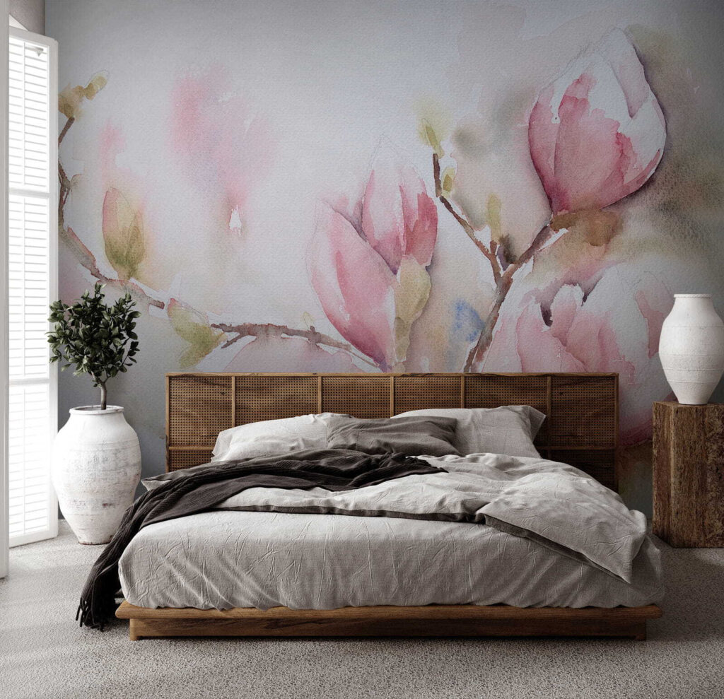 Watercolor painting of pink flowers Watercolor painting of pink flowers