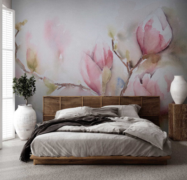 Watercolor painting of pink flowers Watercolor painting of pink flowers