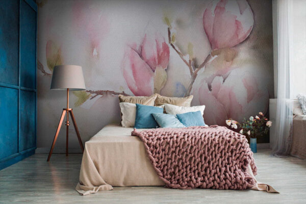 Watercolor painting of pink flowers Watercolor painting of pink flowers