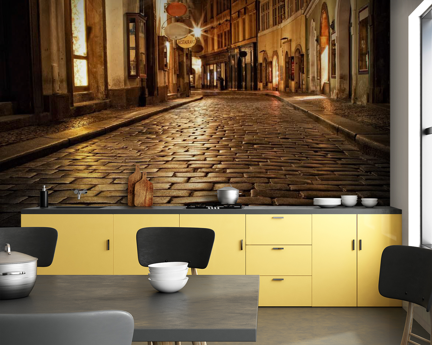 u53474pik83m - Stone street with buildings and street lights - tegory