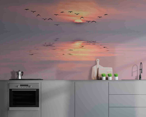 Flock of birds flying over water u53413pik1 600x482 - Flock of birds flying over water