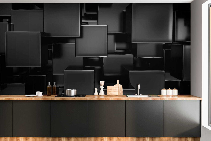 Group of black cubes