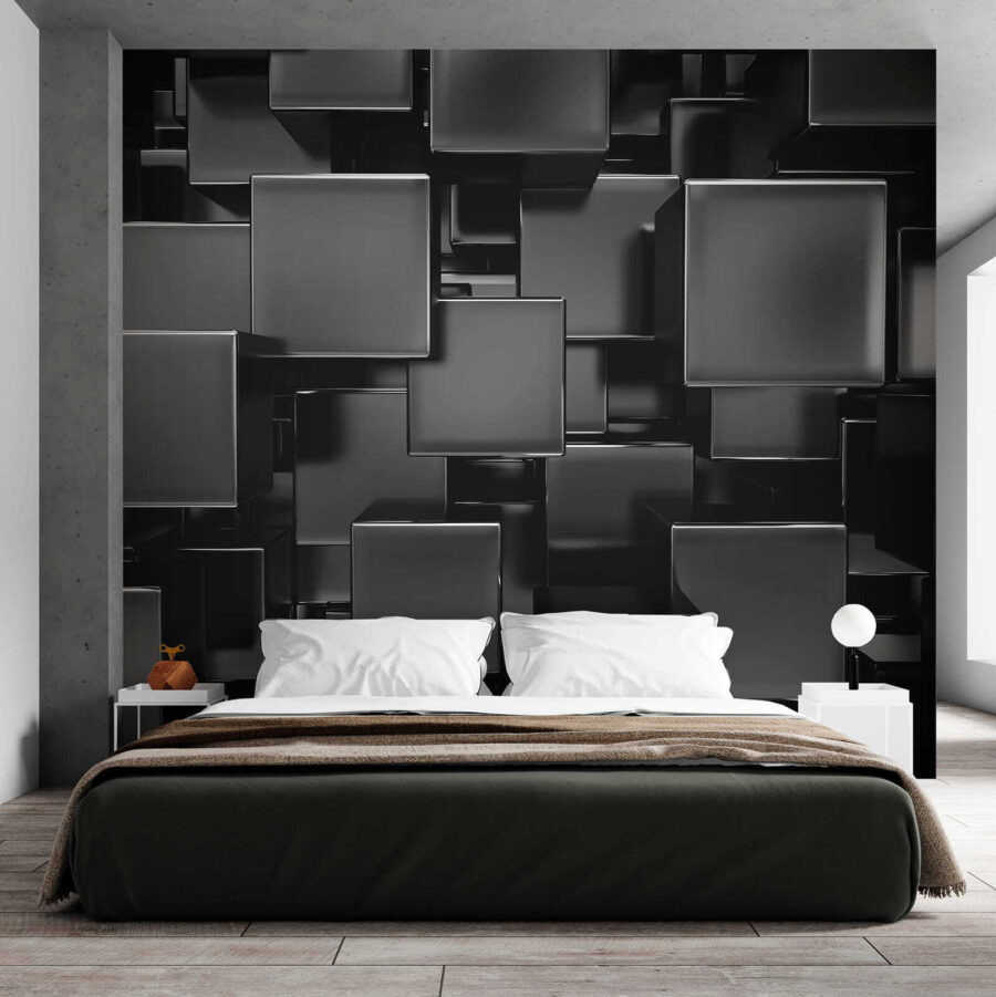 Group of black cubes