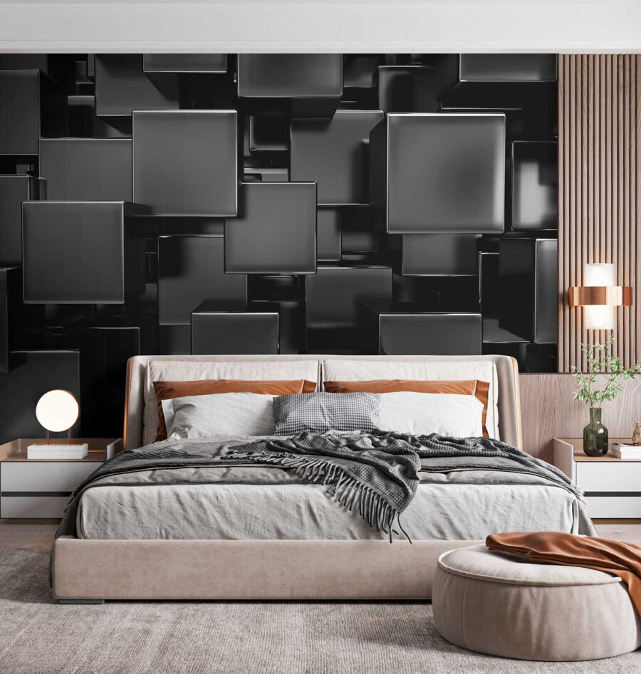 Group of black cubes