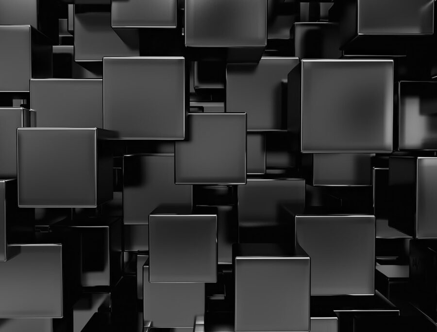 Group of black cubes
