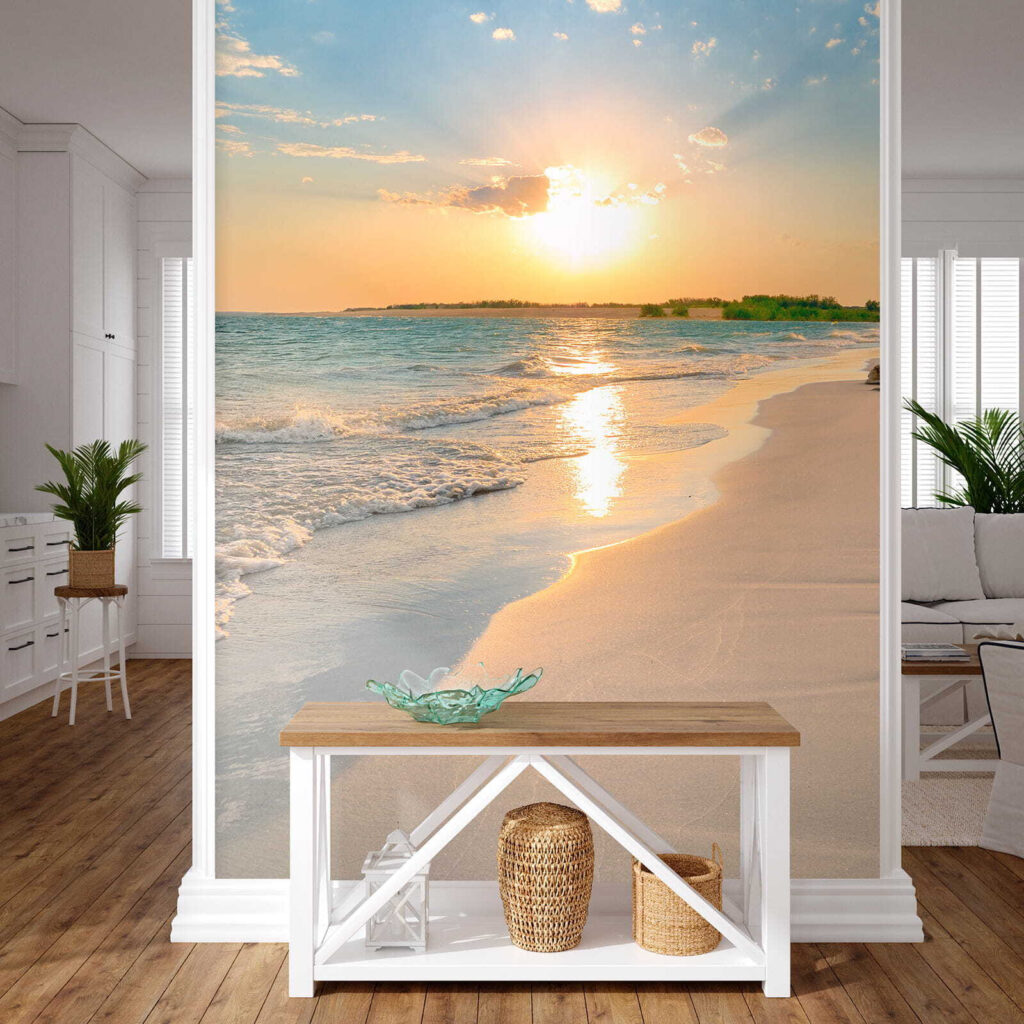 Beach with waves and a sunset u53408pih5 1024x1024 - Beach with waves and a sunset