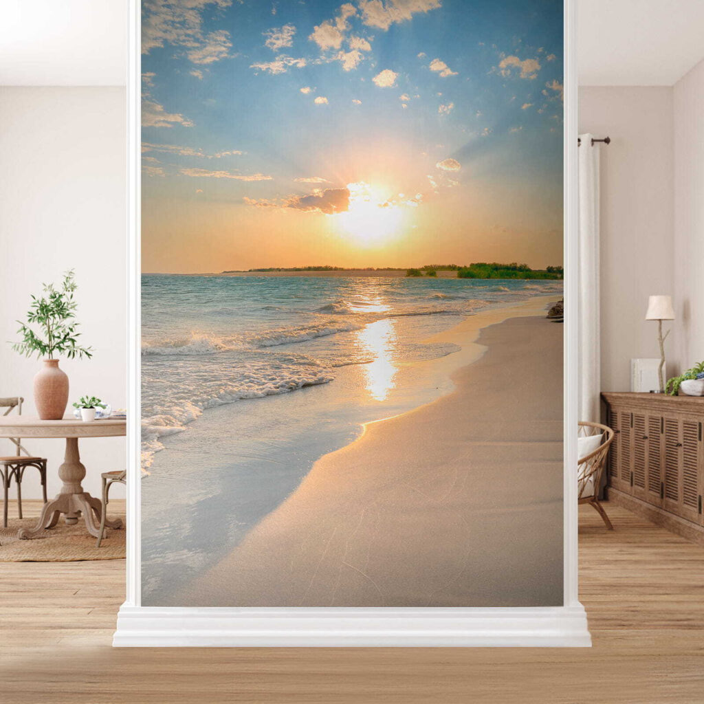 Beach with waves and a sunset u53408pih3m 1024x1024 - Beach with waves and a sunset