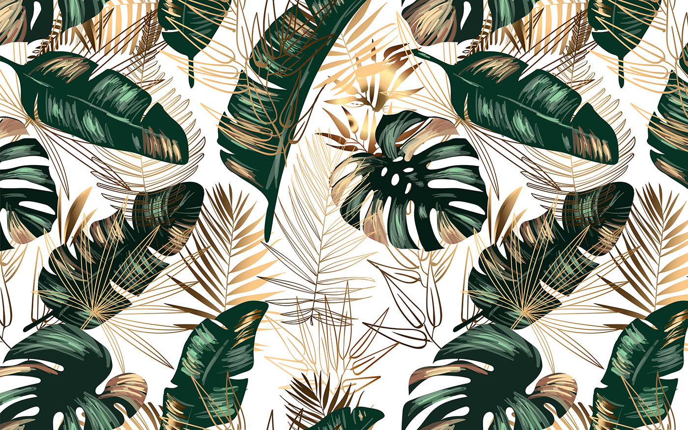 Lush Tropical Leaves in Elegant Design Lush Tropical Leaves in Elegant Design