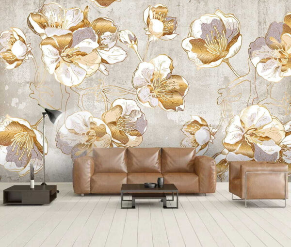 Elegant floral pattern on textured background. Elegant floral pattern on textured background.