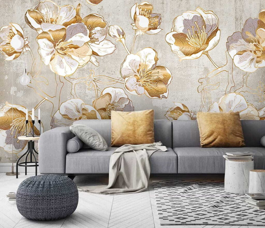 Elegant floral pattern on textured background. Elegant floral pattern on textured background.