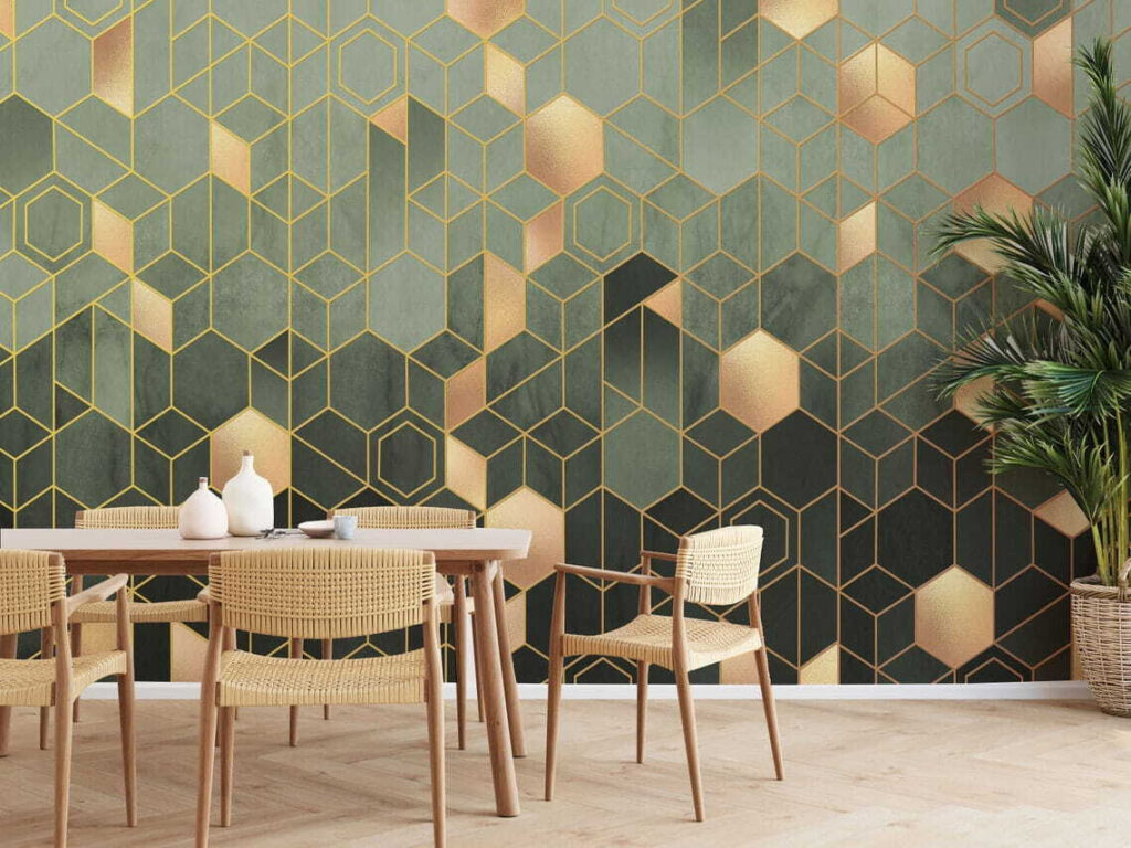 Pattern of hexagons and squares