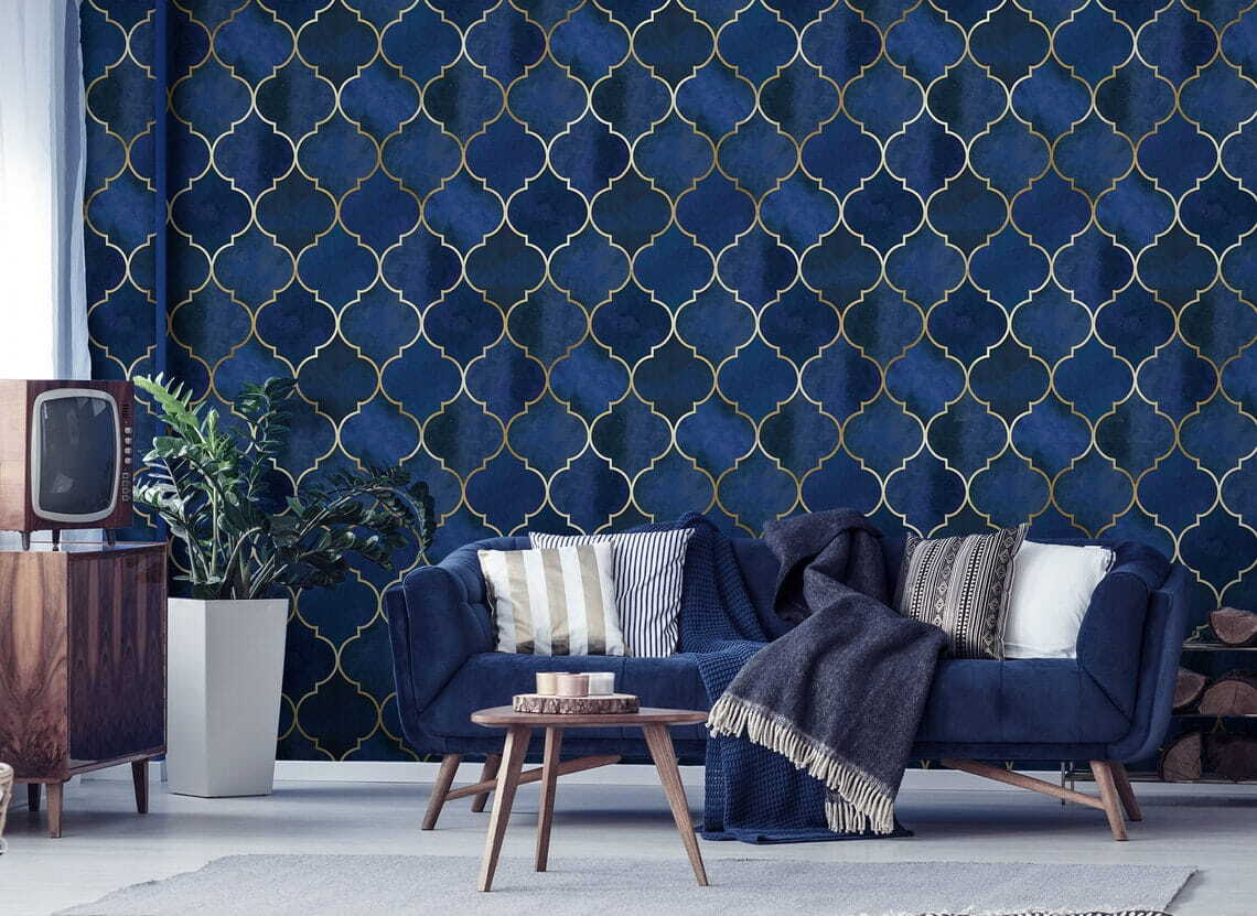 u53257pig1m - Blue and white lattice pattern - tegory