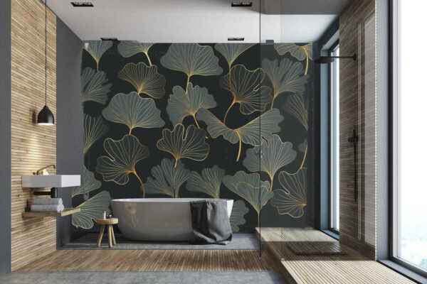 Pattern of leaves on a black background Pattern of leaves on a black background