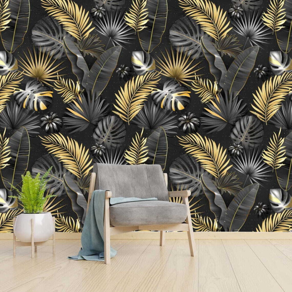 Elegant tropic leaves in monochrome Elegant tropic leaves in monochrome