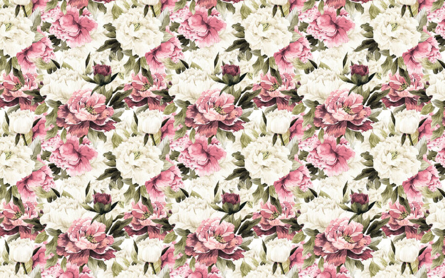 Pattern of pink and white flowers