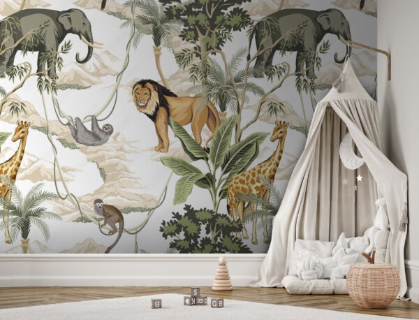 Wallpaper with animals and trees u51916pir1 600x458 - Wallpaper with animals and trees - tegory
