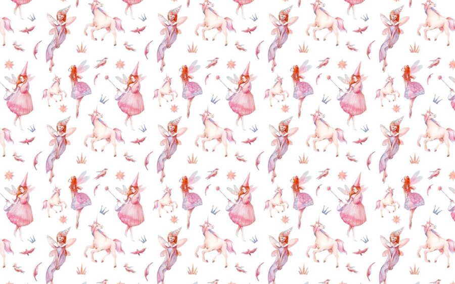 Wall murals Pattern of fairies and unicorns - Image 2