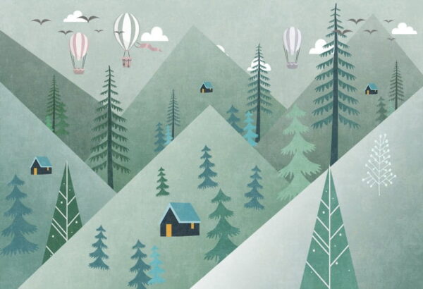 Landscape with trees and hot air balloons u51241p 600x410 - Landscape with trees and hot air balloons - tegory