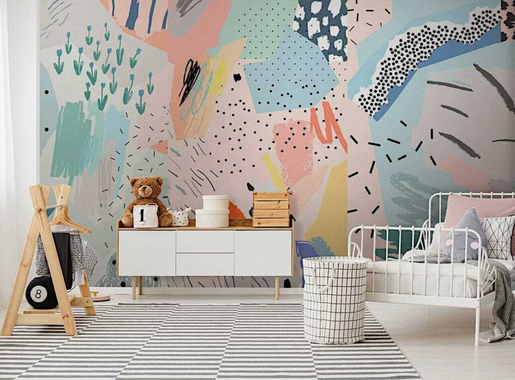 Collage of different colored pieces of paper Collage of different colored pieces of paper