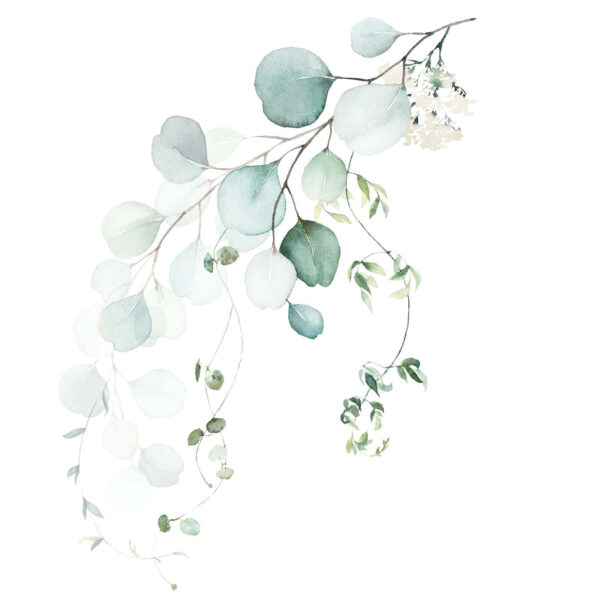 Watercolor of a branch with leaves