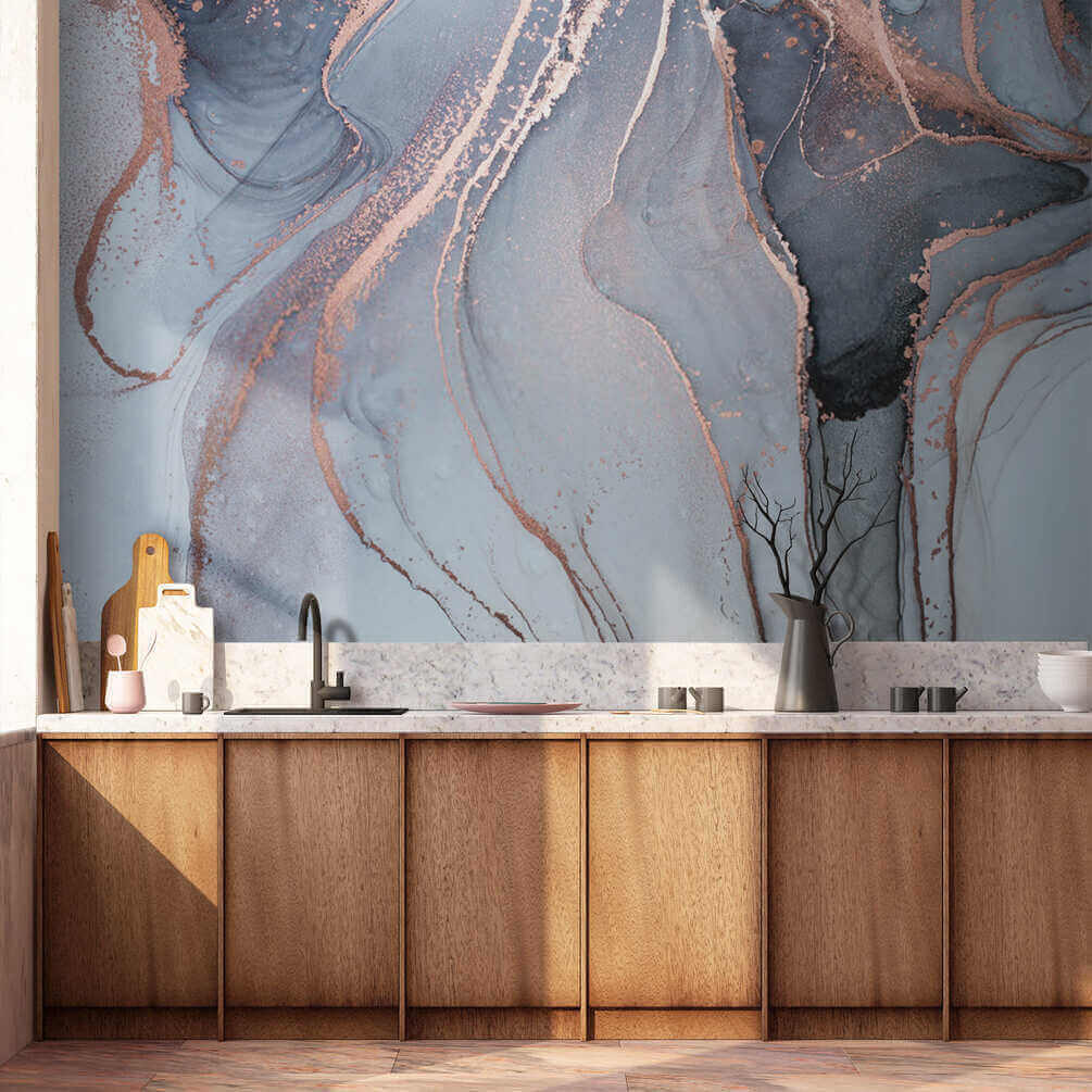 Abstract flowing patterns in soft hues.