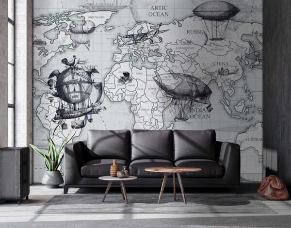 Map of the world with different types of air balloons u50413pig1 600x470 - Map of the world with different types of air balloons - tegory