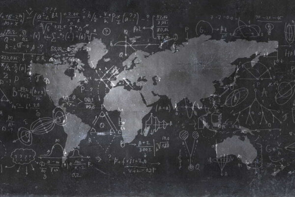 Chalkboard with a map and math equations u50408p 600x400 - Chalkboard with a map and math equations - tegory