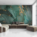Wall murals Emerald currents with shimmering trails