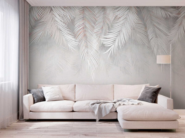White leaves on a gray background White leaves on a gray background