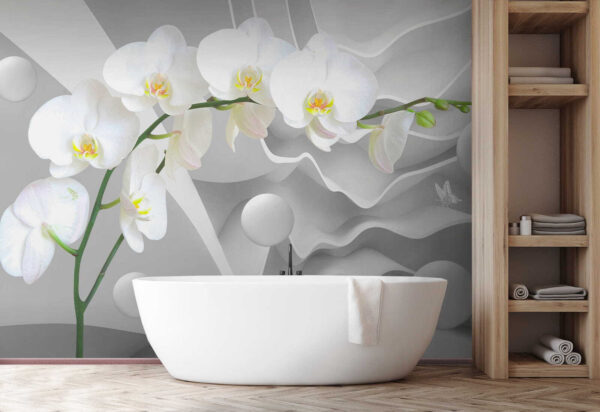 White orchids and white balls White orchids and white balls