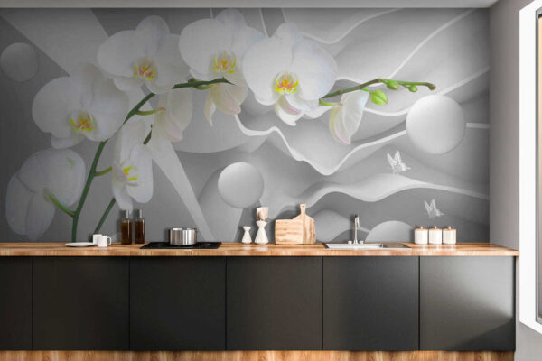 White orchids and white balls White orchids and white balls