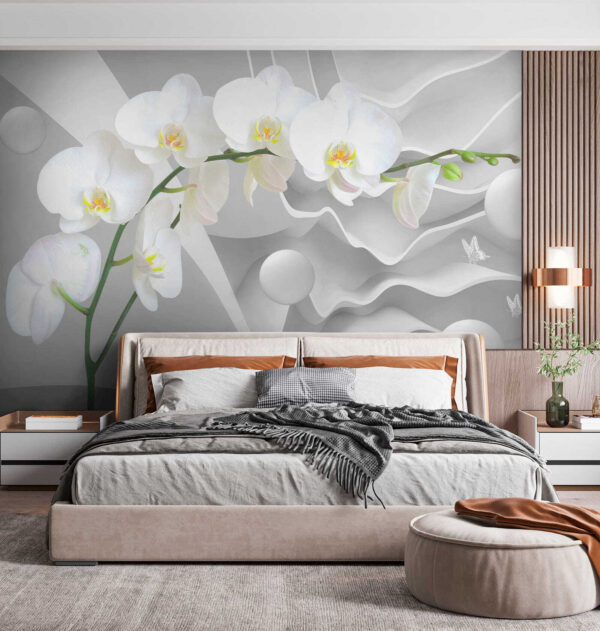 White orchids and white balls White orchids and white balls