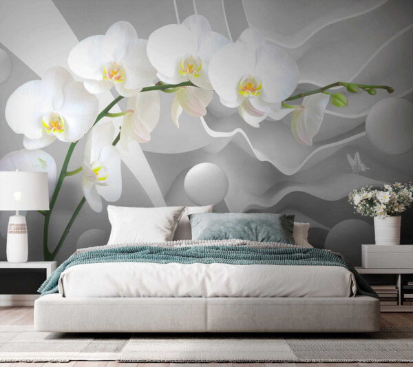 White orchids and white balls White orchids and white balls