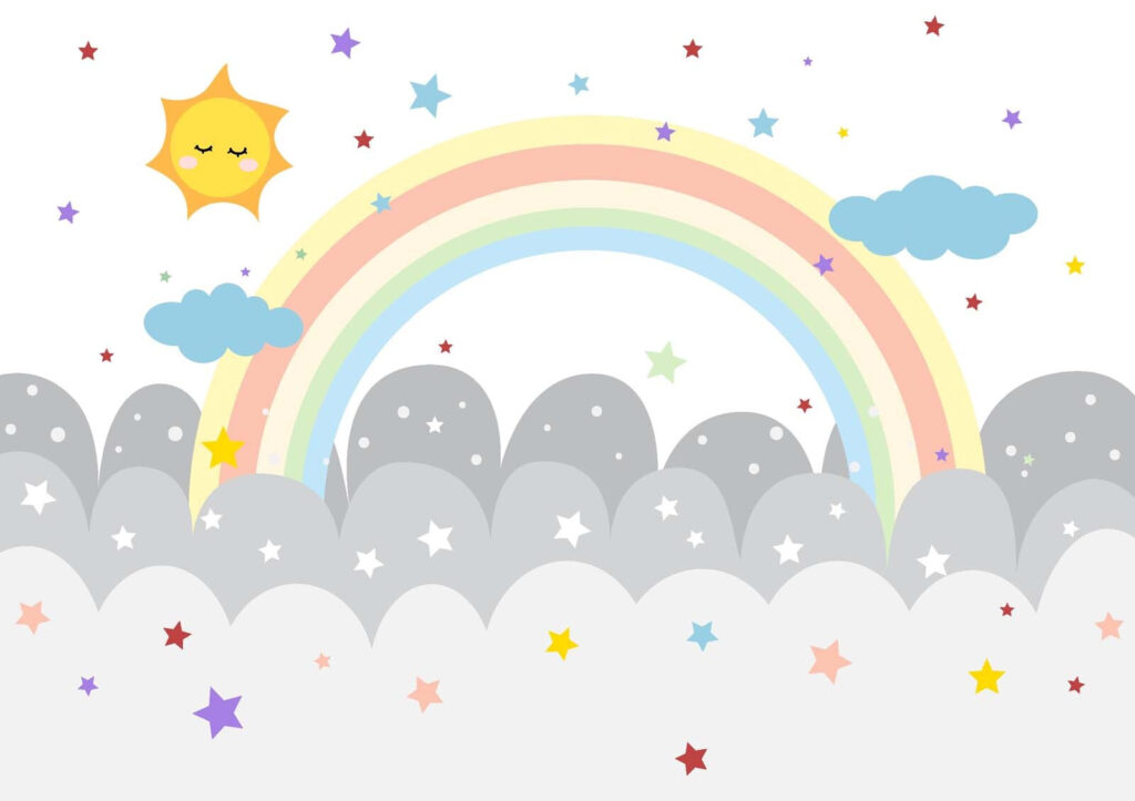 Rainbow and clouds with sun and stars u47681p 1024x723 - Rainbow and clouds with sun and stars - tegory
