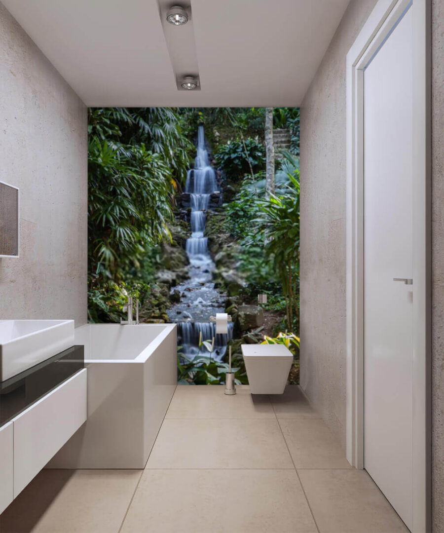 Wall murals Waterfall in a jungle