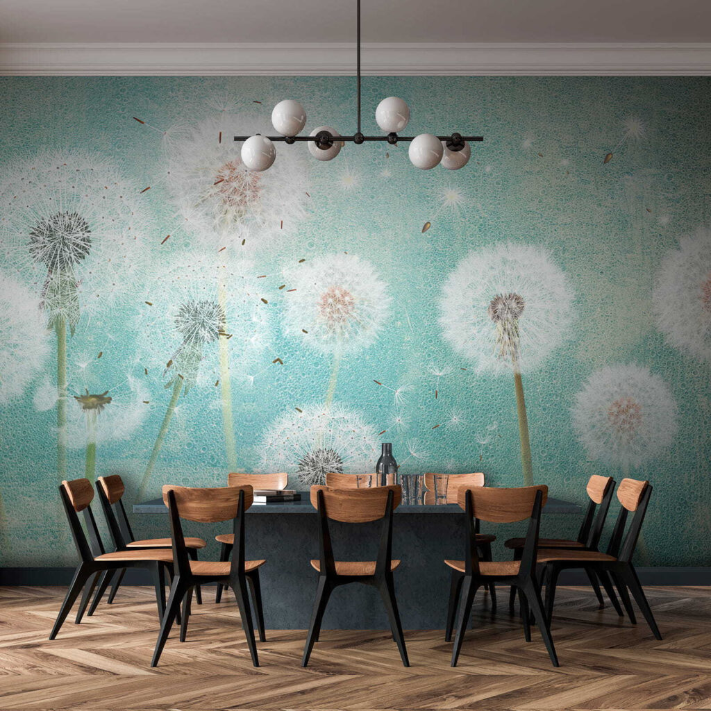 Group of dandelions in the air Group of dandelions in the air