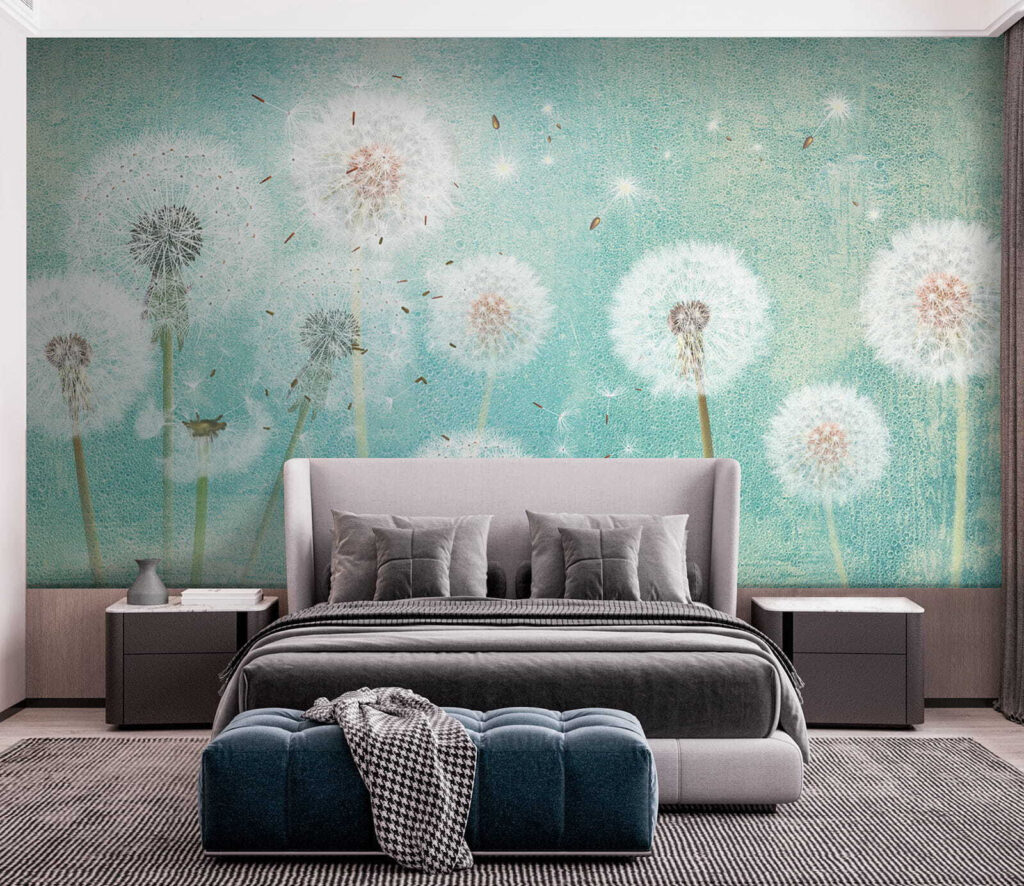 Group of dandelions in the air Group of dandelions in the air