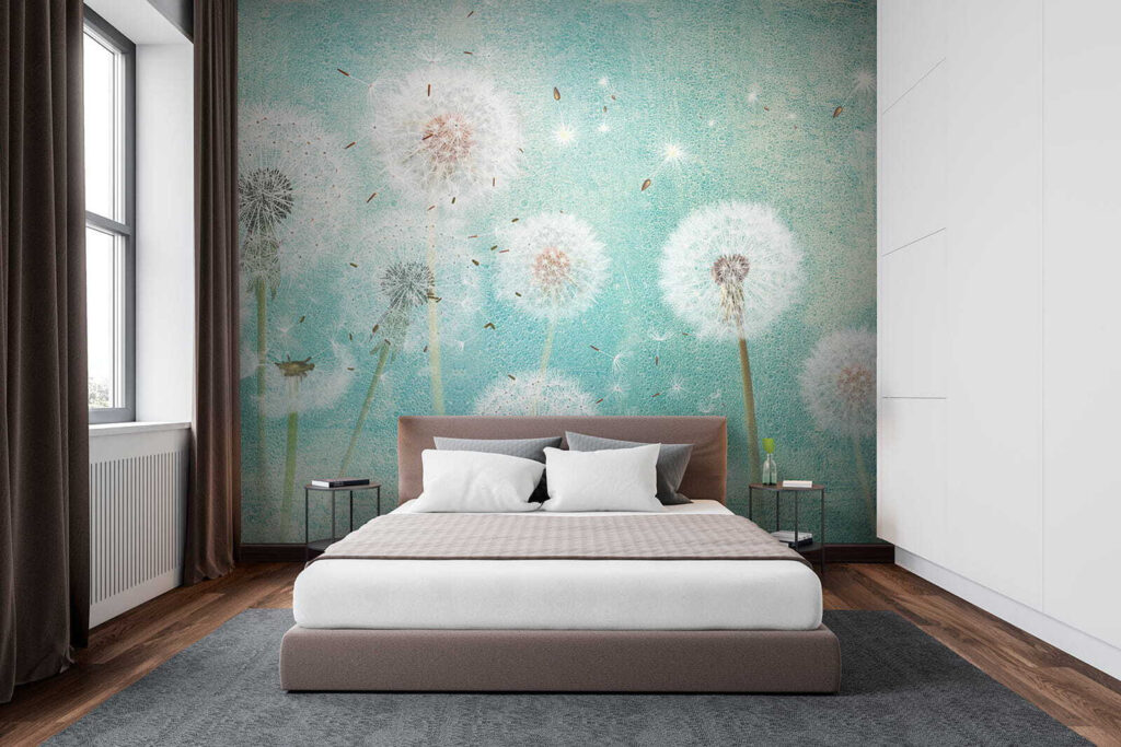 Group of dandelions in the air Group of dandelions in the air