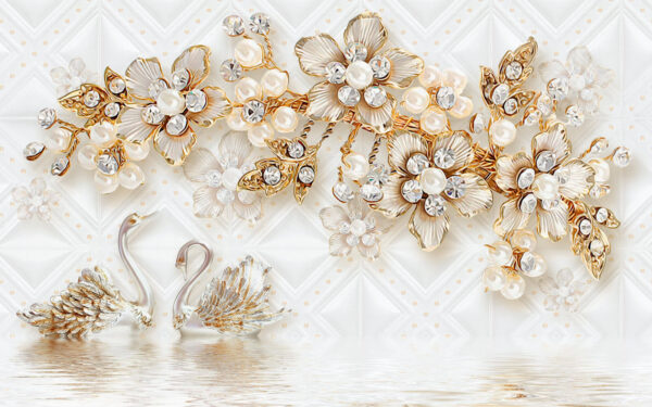 Wallpaper with swans and flowers u44967p 600x375 - Wallpaper with swans and flowers - tegory