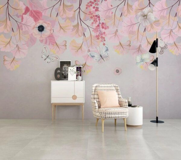 Painting of flowers and butterflies u44222pig1m 600x529 - Painting of flowers and butterflies - tegory