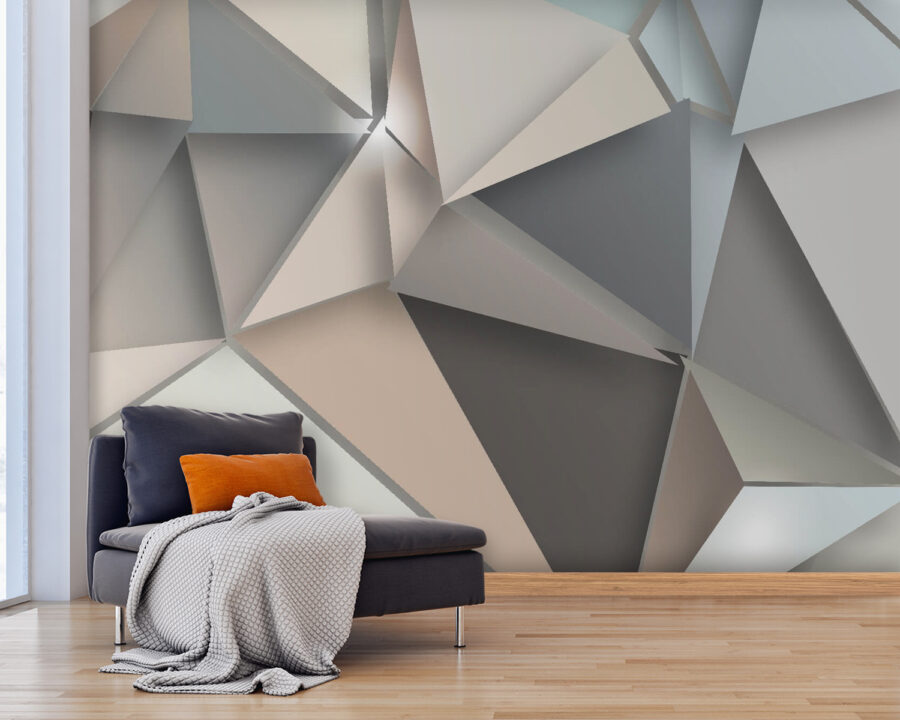 Abstract geometric shapes in soft colors.